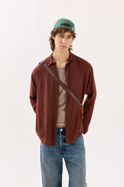 Dark Brown Wrinkled Shirt